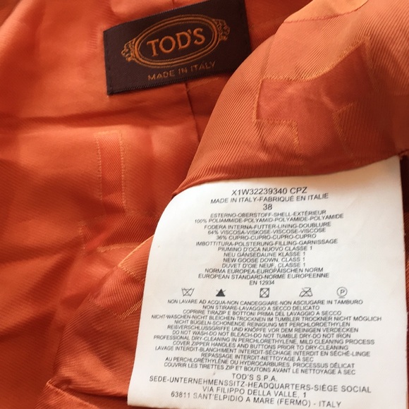 Authentic Tod’s Gray Down/Feather Winter Jacket - Picture 9 of 16